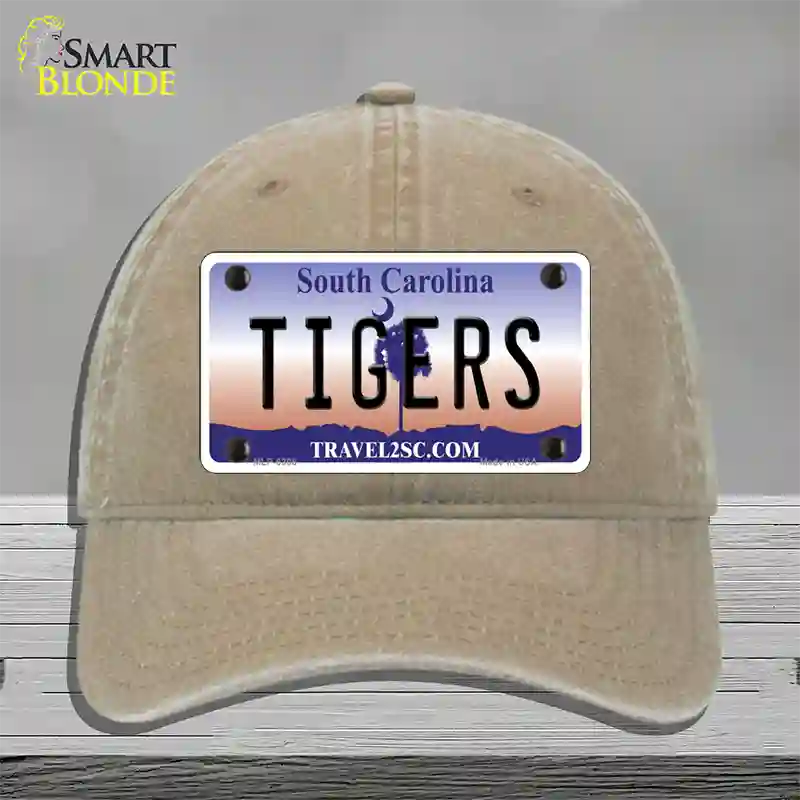 Tigers South Carolina Novelty License Plate Hat Unconstructed Cotton / Khaki