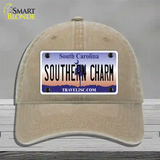 Southern Charm South Carolina Novelty License Plate Hat Unconstructed Cotton / Khaki