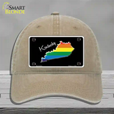 Kentucky Rainbow Novelty License Plate Hat Unconstructed Cotton / Khaki