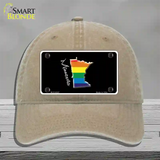 Minnesota Rainbow Novelty License Plate Hat Unconstructed Cotton / Khaki