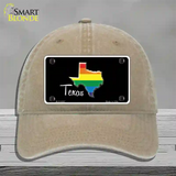 Texas Rainbow Novelty License Plate Hat Unconstructed Cotton / Khaki