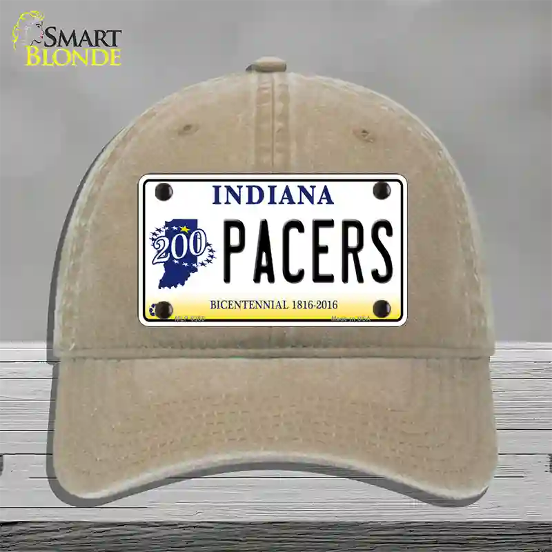 Pacers Indiana Novelty License Plate Hat Unconstructed Cotton / Khaki