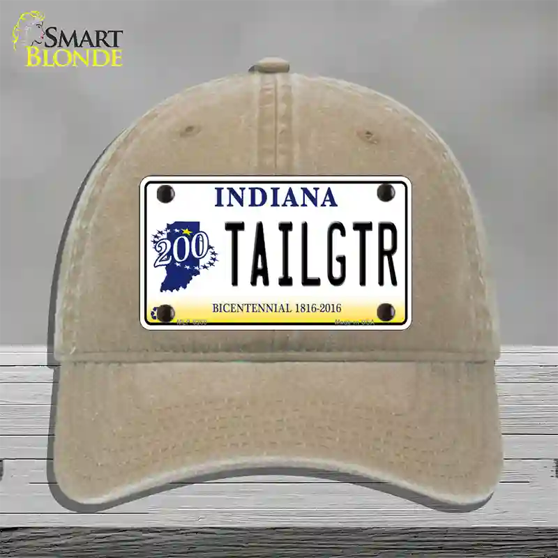 Tailgtr Indiana Bicentennial Novelty License Plate Hat Unconstructed Cotton / Khaki