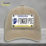 Finger Pie Indiana Novelty License Plate Hat Unconstructed Cotton / Khaki