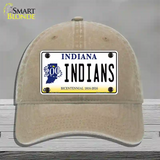 Indians Indiana Novelty License Plate Hat Unconstructed Cotton / Khaki