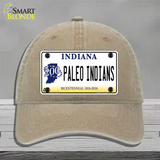 Paleo Indians Indiana Novelty License Plate Hat Unconstructed Cotton / Khaki