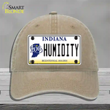 Humidity Indiana Novelty License Plate Hat Unconstructed Cotton / Khaki