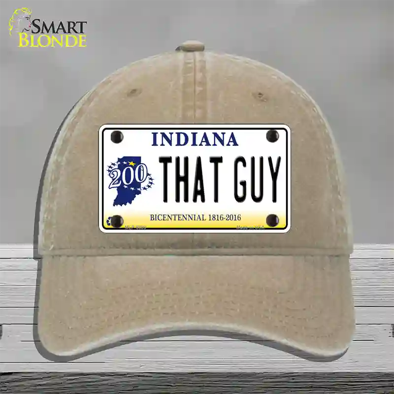 That Guy Indiana Novelty License Plate Hat Unconstructed Cotton / Khaki