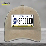 Spoiled Indiana Novelty License Plate Hat Unconstructed Cotton / Khaki