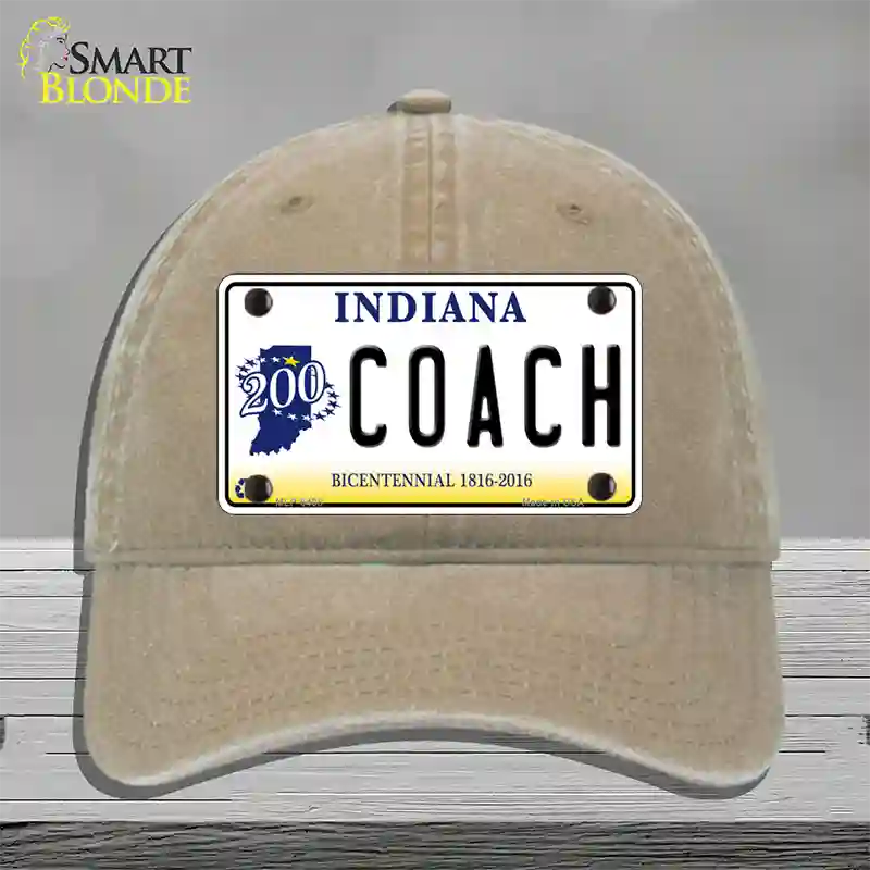 Coach Indiana Novelty License Plate Hat Unconstructed Cotton / Khaki