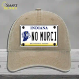 No Murci Indiana Novelty License Plate Hat Unconstructed Cotton / Khaki