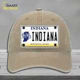 Indiana Novelty License Plate Hat Unconstructed Cotton / Khaki