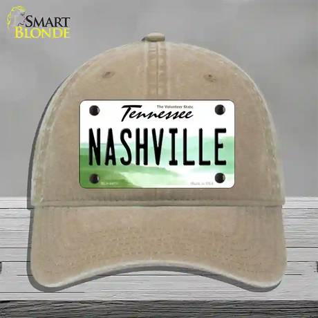 Nashville Tennessee Novelty License Plate Hat Unconstructed Cotton / Khaki