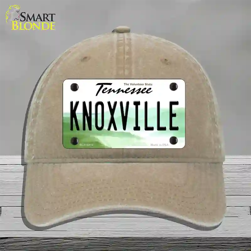 Knoxville Tennessee Novelty License Plate Hat Unconstructed Cotton / Khaki