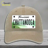 Chattanooga Tennessee Novelty License Plate Hat Unconstructed Cotton / Khaki