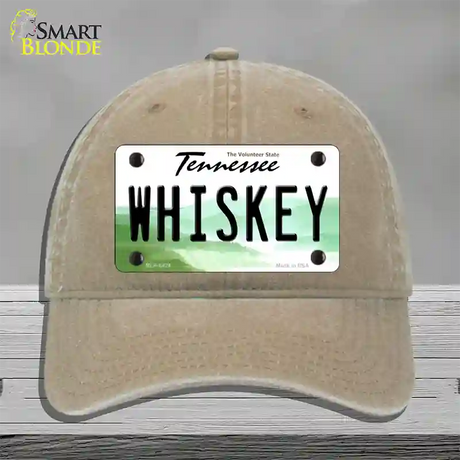 Whiskey Tennessee Novelty License Plate Hat Unconstructed Cotton / Khaki