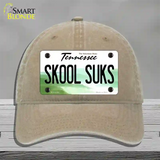 Skool Suks Tennessee Novelty License Plate Hat Unconstructed Cotton / Khaki