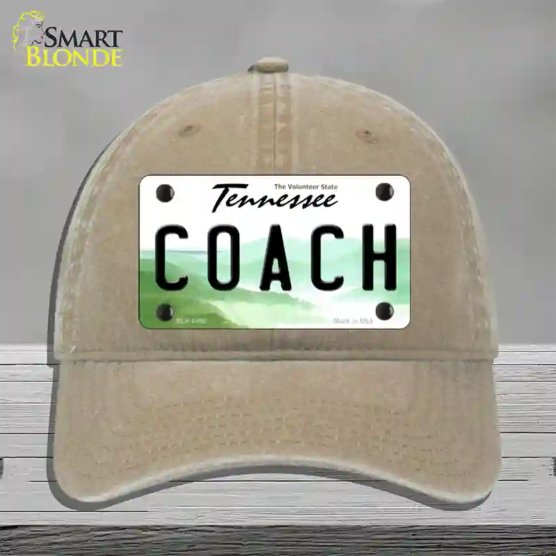 Coach Tennessee Novelty License Plate Hat Unconstructed Cotton / Khaki