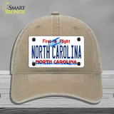 North Carolina Novelty License Plate Hat Unconstructed Cotton / Khaki