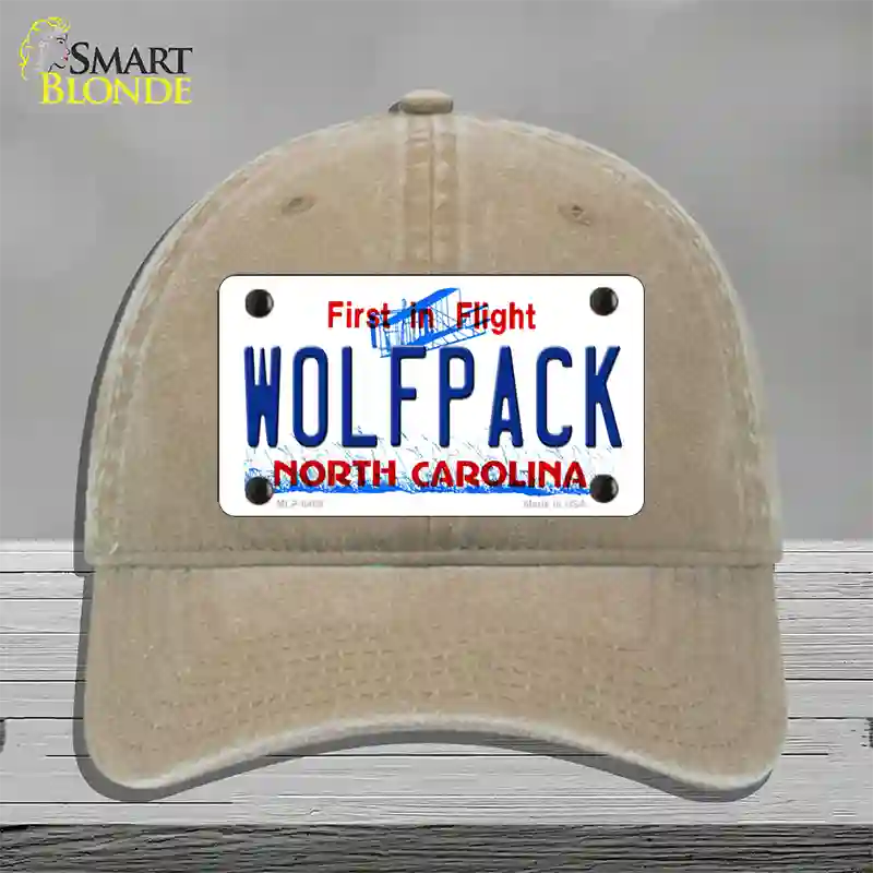 Wolfpack North Carolina Novelty License Plate Hat Unconstructed Cotton / Khaki