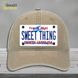 Sweet Thing North Carolina Novelty License Plate Hat Unconstructed Cotton / Khaki