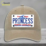 Princess North Carolina Novelty License Plate Hat Unconstructed Cotton / Khaki