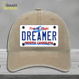 Dreamer North Carolina Novelty License Plate Hat Unconstructed Cotton / Khaki