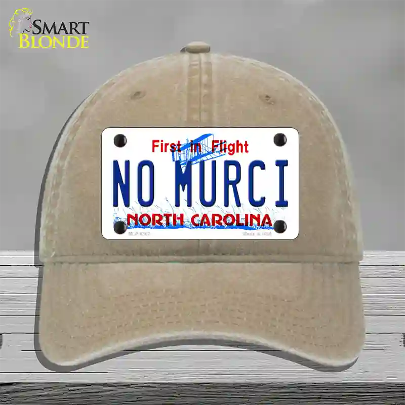 No Murci North Carolina Novelty License Plate Hat Unconstructed Cotton / Khaki