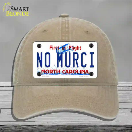 No Murci North Carolina Novelty License Plate Hat Unconstructed Cotton / Khaki