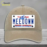 Meeooww North Carolina Novelty License Plate Hat Unconstructed Cotton / Khaki