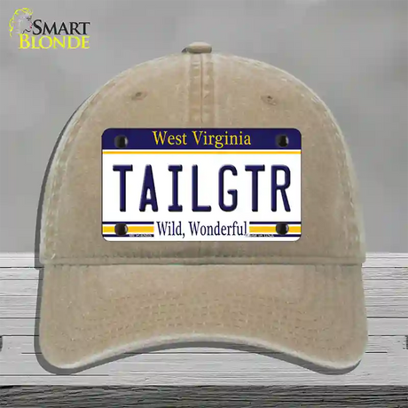 Tailgtr West Virginia Novelty License Plate Hat Unconstructed Cotton / Khaki