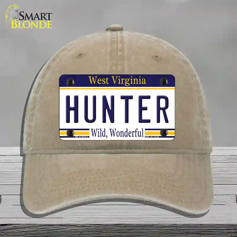 Hunter West Virginia Novelty License Plate Hat Unconstructed Cotton / Khaki