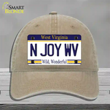 N Joy West Virginia Novelty License Plate Hat Unconstructed Cotton / Khaki