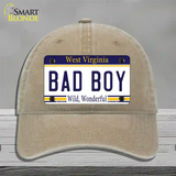 Bad Boy West Virginia Novelty License Plate Hat Unconstructed Cotton / Khaki