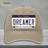 Dreamer West Virginia Novelty License Plate Hat Unconstructed Cotton / Khaki