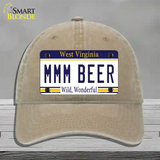 MMM Beer West Virginia Novelty License Plate Hat Tag Unconstructed Cotton / Khaki