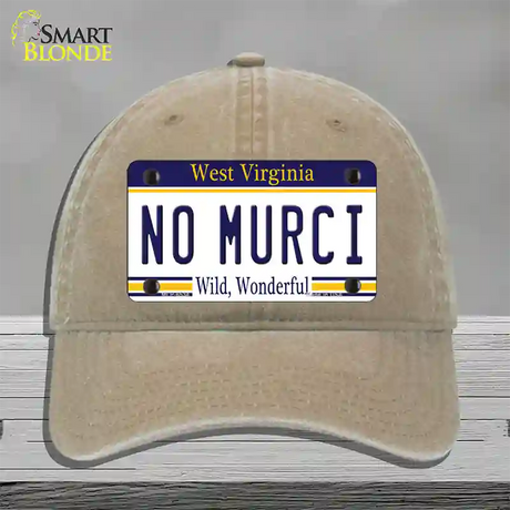 No Murci West Virginia Novelty License Plate Hat Unconstructed Cotton / Khaki