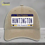 Huntington West Virginia Novelty License Plate Hat Unconstructed Cotton / Khaki