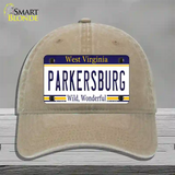 Parkersburg West Virginia Novelty License Plate Hat Unconstructed Cotton / Khaki