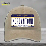 Morgantown West Virginia Novelty License Plate Hat Unconstructed Cotton / Khaki