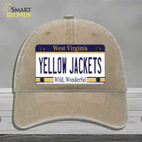 Yellow Jackets West Virginia Novelty License Plate Hat Unconstructed Cotton / Khaki