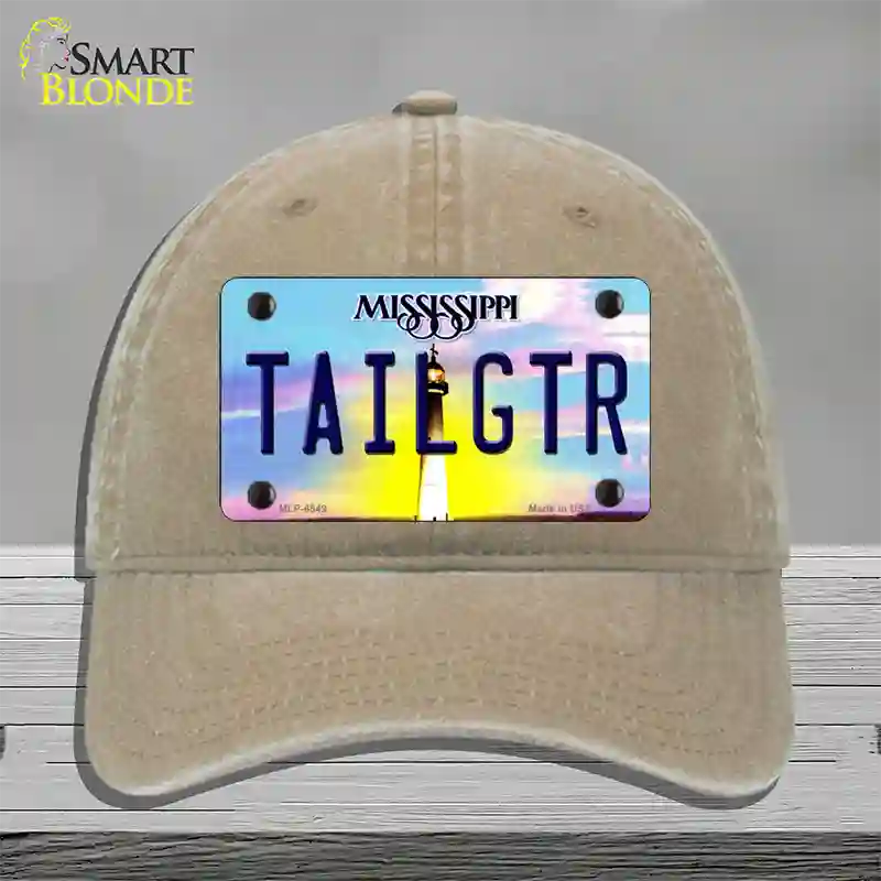 Tailgtr Mississippi Novelty License Plate Hat Unconstructed Cotton / Khaki