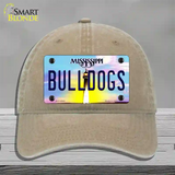 Bulldogs Mississippi Novelty License Plate Hat Unconstructed Cotton / Khaki