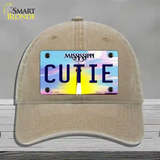 Cutie Mississippi Novelty License Plate Hat Unconstructed Cotton / Khaki