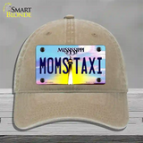 Moms Taxi Mississippi Novelty License Plate Hat Unconstructed Cotton / Khaki