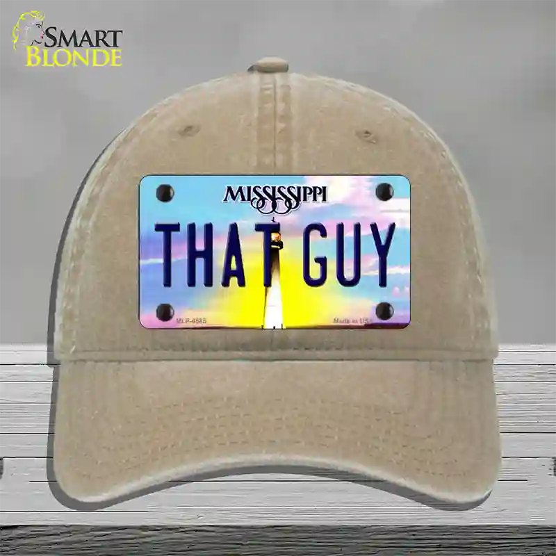 That Guy Mississippi Novelty License Plate Hat Unconstructed Cotton / Khaki