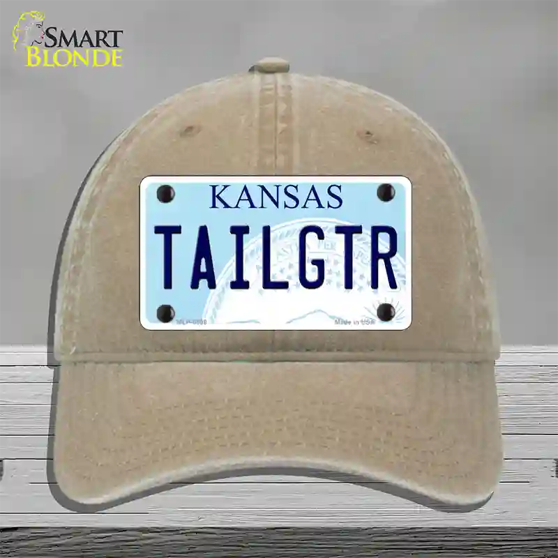 Tailgtr Kansas Novelty License Plate Hat Unconstructed Cotton / Khaki