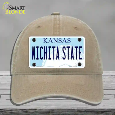 Wichita State Kansas Novelty License Plate Hat Unconstructed Cotton / Khaki