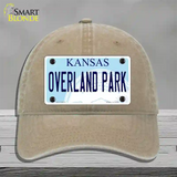 Overland Park Kansas Novelty License Plate Hat Unconstructed Cotton / Khaki