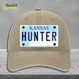 Hunter Kansas Novelty License Plate Hat Unconstructed Cotton / Khaki